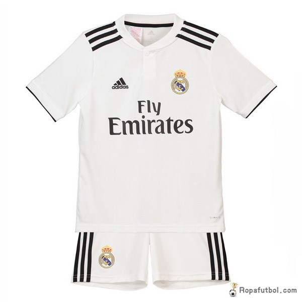 Camiseta Real Madrid Replica Primera Ropa Conjunto De Niños 2018/19 Blanco